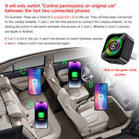 Adaptador Inalámbrico CarPlay 2 en 1 con Botón para Conexión Telefónica, Android Auto 5.8ghz, del Fabricante