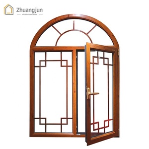 Fenêtres à battant en aluminium à <span class=keywords><strong>double</strong></span> <span class=keywords><strong>vitrage</strong></span> en verre trempé Fenêtres et portes en aluminium couleur bois <span class=keywords><strong>de</strong></span> haute qualité - Product Image 6