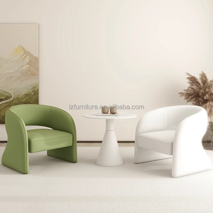 Sillón Moderno de Diseño con Tapicería de Tela Teddy, Sillón Curvo con Respaldo de Ala, Muebles para Recepción de Hotel, Galería de Arte - Product Image 2