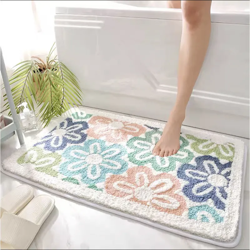 Einfache Landschaft Teppich aus reiner Baumwolle Home Badezimmer Absorbent Komfortable Boden matte