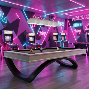 Mesa de <span class=keywords><strong>Billar</strong></span> Interior de Lujo Superior, Estilo Clásico Moderno Personalizado, Mesa de <span class=keywords><strong>Billar</strong></span> de Alta Calidad de 8 pies con Tablero de <span class=keywords><strong>Ping</strong></span> <span class=keywords><strong>Pong</strong></span> - Product Image 1