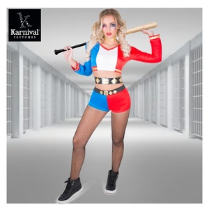 Gros Sexy Joker Cosplay Costume pour Femmes Filles <span class=keywords><strong>Suicide</strong></span> Top & Shorts Ensembles pour Halloween Party Fancy Dress - Product Image 1