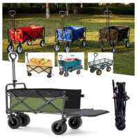 Chariot pliable industriel à quatre roues Liveer Factory, grand chariot à main et remorque pour pique-nique, utilisation en extérieur, essentiels de camping