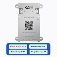 Placa de Protección Inteligente JK-BD4A24S12P para Baterías de Litio 8S-24S, Carga/Descarga de 120A, Balance de 0.4A, Monitoreo por APP, Calentamiento