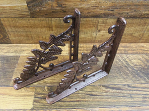 ヴィンテージ本棚アングルサポーター鋳鉄アンティークスタイルIVYブラケットガーデンブレース棚ブラケットHD Vine FERN - Product Image 2