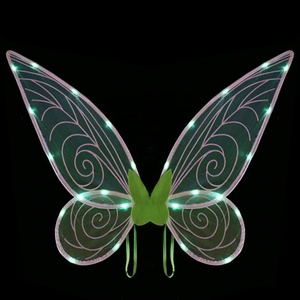 Alas de Hada LED Jumon, Alas de Mariposa de Lentejuelas Brillantes de Nailon, Disfraz de Princesa Élfica para Niñas, Graduación, Halloween, Acción de Gracias - Product Image 5