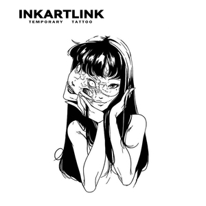 Autocollant de tatouage personnalisé <span class=keywords><strong>Tomie</strong></span> Anime Girl, style Manga d'horreur, double face, à base de plantes, semi-permanent 15 jours, pour bras et jambes, vente en gros - Product Image 4