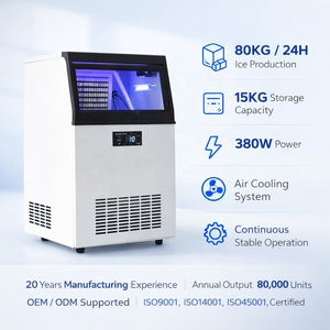 Machine à glaçons commerciale <span class=keywords><strong>électrique</strong></span> à refroidissement par air 300W haute performance, producteur de glaçons en cubes 70 kg/jour pour usage <span class=keywords><strong>professionnel</strong></span>, hôtelier et de cuisine - Product Image 2