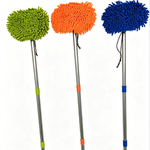 Nouvelle brosse de nettoyage de <span class=keywords><strong>sol</strong></span> 2-en-1 imperméable, manche en alliage d'aluminium de 151 cm, <span class=keywords><strong>balai</strong></span> serpillière en chenille amovible <span class=keywords><strong>pour</strong></span> <span class=keywords><strong>le</strong></span> lavage de voiture - Product Image 1