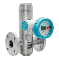Débitmètre rotamètre numérique en acier inoxydable OEM, type à bride filetée NPT avec écran LCD pour gaz, air, eau, huile, liquide