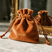 Individueller Logodruck Geringe Mindestbestellmenge Kostenlose Muster Maßgefertigter Markenbeutel mit Kordelzug Kleiner Individueller Schmuck-Geschenkbeutel aus Samt