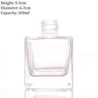 Bouteilles diffuseurs à roseaux carrées en verre de 50 ml, 100 ml, 150 ml, 200 ml – Contenants vides multi-tailles pour l'aromathérapie et la décoration
