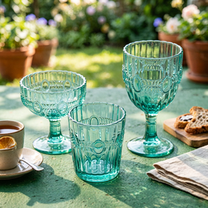 <span class=keywords><strong>Verre</strong></span> à vin <span class=keywords><strong>vintage</strong></span> coloré côtelé fait main élégant à pied court, compatible lave-vaisselle, pour petit-déjeuner, crème glacée, pouding, <span class=keywords><strong>milkshake</strong></span> - Product Image 5
