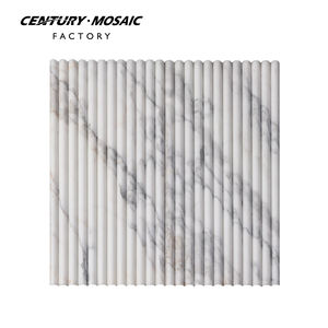 Centurymosaic Carreaux de marbre cannelés en 3D 12*24 pouces, bande de doigts, crédence de cuisine, panneau mural de salle de bain, bar, carrelage en <span class=keywords><strong>pierre</strong></span> naturelle - Product Image 6