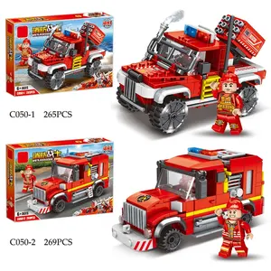 レゴと互換性のある新着1067pcs消防士4in1ビルディングブロックセット消防レスキュートラックビルドブロックセット