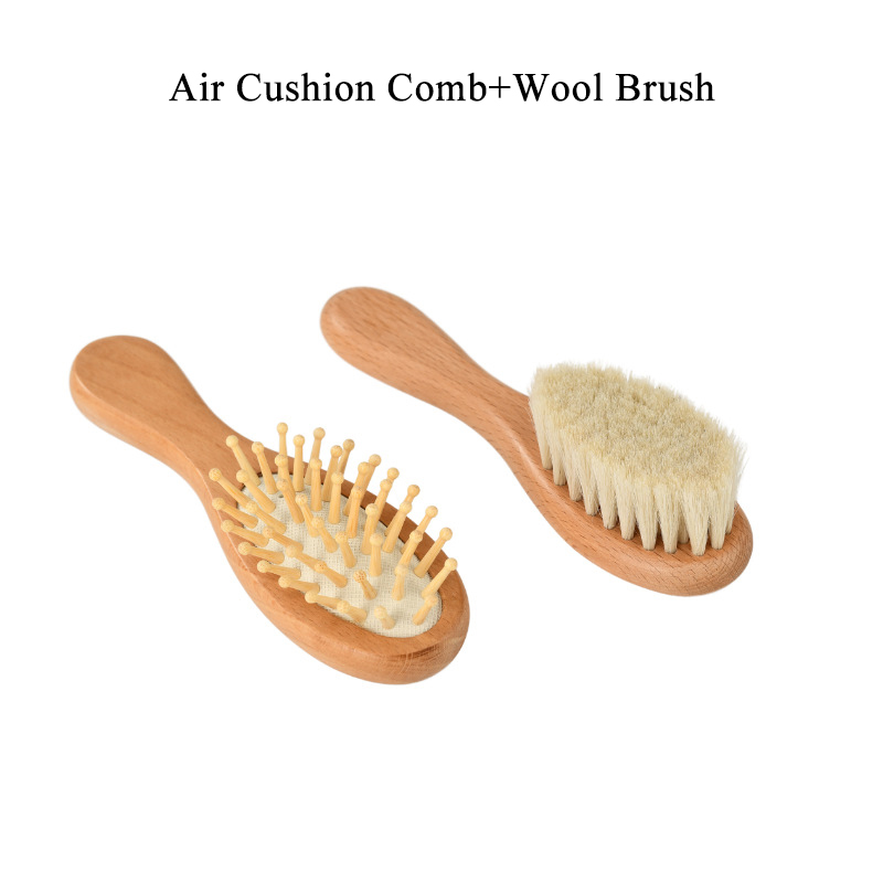Peigne à coussin d'air + brosse en laine