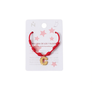 Tobillera con nudo de siete estrellas, letra G, acero inoxidable, hecha a mano, con cuerda roja, pulsera con dije para mujer, joyería de moda, regalo. - Product Image 2