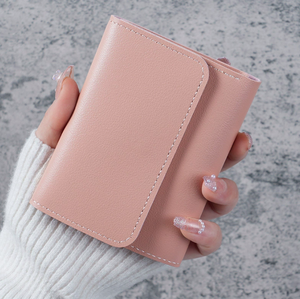 Portefeuille Tri-Pli en Cuir PU Fait Main pour Femme, Court, Fin et Simple, Porte-Cartes, Prix Usine, Cadeau Promotionnel, Logo Personnalisé - Product Image 6