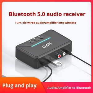 Adaptador <span class=keywords><strong>de</strong></span> <span class=keywords><strong>Audio</strong></span> BT200 NFC con <span class=keywords><strong>Receptor</strong></span> Jack <span class=keywords><strong>de</strong></span> 3.5mm Estéreo BT5.0, Cable <span class=keywords><strong>de</strong></span> Carga USB <span class=keywords><strong>RCA</strong></span> AUX <span class=keywords><strong>de</strong></span> Plástico, Dongle Negro ODM A2DP/AVRCP - Product Image 2