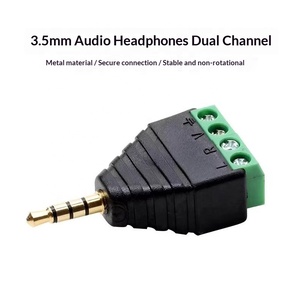 工場卸売 3.5mm はんだ不要 金メッキプラグ ステレオヘッドセット オス・メス オーディオコネクタ端子 - Product Image 3