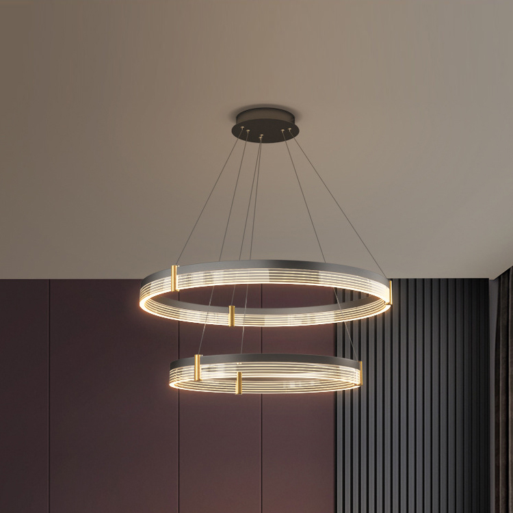 Nordic Ceiling Lighting Chandelier for Living Room Modern Luxury Led Round 3 Ring Dimmable Chandelier Ceiling Pendant Light · image 4