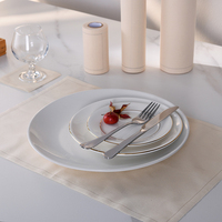 Ensemble de serviettes en tissu rayées modernes en coton imprimées sur mesure, jetables, pour table à manger, mariage, banquet, personnalisées