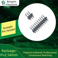 Conectores de Audio y Video de Latón con Contacto y Carcasa Soldables para Montaje en PCB, Paso de 2.54 mm, de Fila Recta, de 6 y 16 Pines