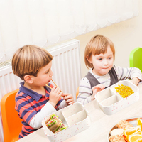 Ensemble de boîtes à lunch réutilisables en silicone sans BPA, compatibles micro-ondes avec couvercle, ODM/OEM pour l'école et la garderie des enfants