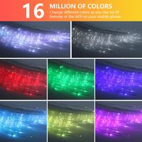 Luz LED de Techo para Auto WIITECH de Doble Puerto y 20W, con Fibra Óptica RGBW, Efecto de Cielo Estrellado, Universal