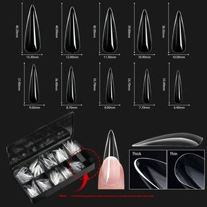 Caja <span class=keywords><strong>Negra</strong></span> Portátil, Éxito de Ventas, Ataúd Francés Transparente, Delgado, 14 Tamaños, 60 Piezas de Puntas de Uñas para Viajes, <span class=keywords><strong>Manicura</strong></span>/Respaldo para Llevar - Product Image 5