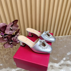 Chaussures pour femme à talons hauts carrés épais Water Diamond, dessus en laine, pour l'extérieur, été, evergreen - Product Image 6