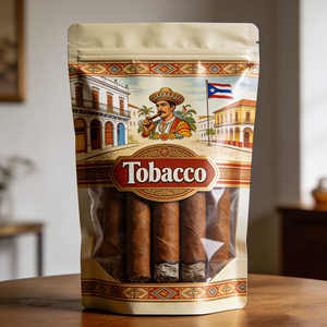 Emballage personnalisé en plastique avec fermeture éclair pour tabac à rouler à la main, résistant à l'humidité, imprimé sur mesure, pochette pour cigarettes - Product Image 2