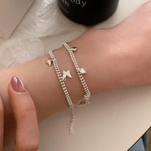 S925 Sterling <b>Silver</b> Heart Bracelet For Women Minimalist Design Everyday Wear Jewelry <b>Charm</b> Bracelet - Product Image 5