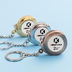 Koslo Mini Self Winding Tape Measure 2M Stainless Steel Automatic Retractable <b>Metric</b> Keychain <b>Ruler</b> Advertising Gift - Product Image 1