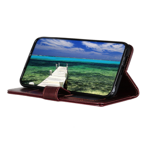 Funda tipo cartera con tapa abatible de cuero PU con diseño Crazy Horse y ventana de espejo para <span class=keywords><strong>ONEPLUS</strong></span> <span class=keywords><strong>ACE</strong></span>/<span class=keywords><strong>10R</strong></span>, con soporte y ranuras para tarjetas. - Product Image 3
