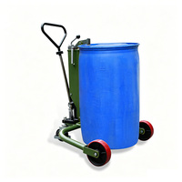 Chariot élévateur hydraulique portable pour fûts d'huile avec pédale, idéal pour les espaces restreints et le transfert en atelier