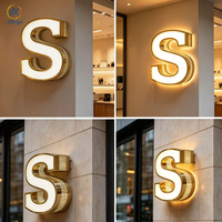 Enseigne Lumineuse LED 3D Frontale Luxe en Acier Inoxydable, Lettres Canalisées Personnalisées, Logo d'Entreprise, Panneau LED pour Magasin Extérieur