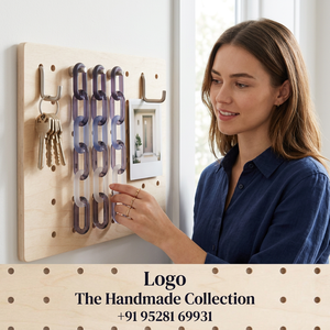 Organizador de Pared de Cadena de Eslabones de Resina Hecho a Mano, Decoración Moderna para el Hogar, Colección de Artesanía con Forma Irregular Artística - Product Image 1