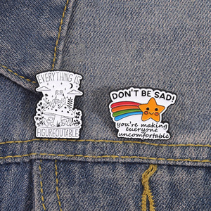 Broche Inspirador en Inglés con Diseños Nuevos, <span class=keywords><strong>Todo</strong></span> se Puede Curar, No Te Triste, Broche con Estrella Arcoíris, Broches Bonitos - Product Image 4