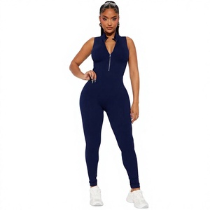 Nuevos Estilos de Trajes Deportivos para Mujer, Mono Deportivo para Gimnasio, Yoga, con Cierre - Product Image 1