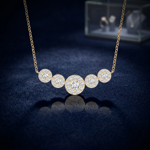 Colgante de Diamantes para Mujer, Corte Brillante Redondo, Estilo Clásico, Joyería para Uso Diario, Oro de 10K, 14K, 18K, Plata 925, 935 - Product Image 1