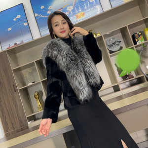 Giacca di pelle per la personalizzazione della pelliccia di volpe in argento reale invernale con pelliccia di volpe - Product Image 4