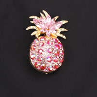 Groothandel Luxe Parel Fruit Ananas Diamant Ingelegde Broches Legering Speld Accessoires Gouden Ananas Emaille Nieuwe Bulk
