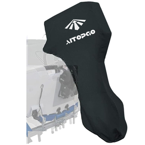 Custom ad alta densità 600D/900D dimensione universale della barca copertura del motore del tessuto del motore del cofano del motore completamente fuoribordo con cinghia antivento - Product Image 1