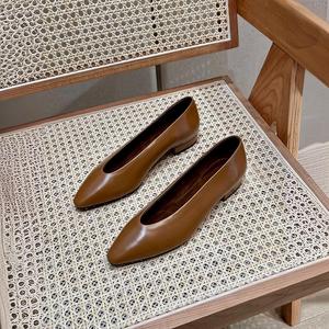 Lo Piano 2024 – Ballerines plates en cuir véritable pour femme, à bout pointu, à enfiler, avec bride réglable, confortables, simples et polyvalentes, style <span class=keywords><strong>Granny</strong></span> - Product Image 4