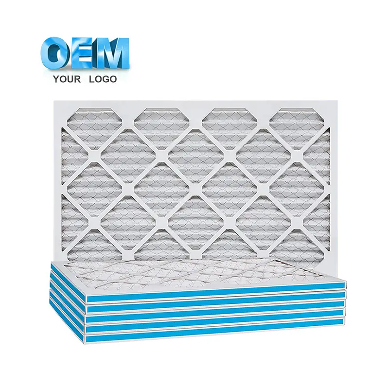 18x36x1 18.25x22x1 19x19x1 karton çerçeve birincil Hvac toz paneli fırın pileli ön filtre G3 G4