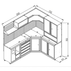 Boîte d'<span class=keywords><strong>angle</strong></span> en métal pour <span class=keywords><strong>garage</strong></span>, combinaison d'armoire à outils, boîtes à outils et armoire <span class=keywords><strong>de</strong></span> rangement pour <span class=keywords><strong>garage</strong></span> et atelier, établi en acier - Product Image 6