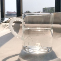Mug à café personnalisé en verre borosilicate soufflé à la main - Couleur personnalisée, capacité 301-400 ml, écologique, sans danger pour les aliments, nouveauté