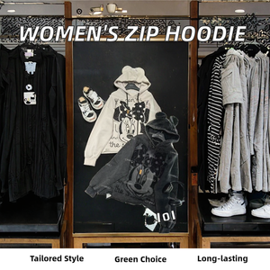 Felpa traspirante con cappuccio oversize da donna design personalizzato con Logo frontale per la 0536 estiva - Product Image 3