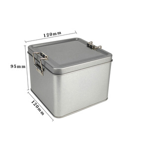 Double Snap Iron Box Square <strong>Tin</strong> Lock Canister for Coffee Candy Tea Pastry Pineapple <strong>Cake</strong> Hasp-for Food Chocolate Sugar <strong>Storage</strong> - Product Image 1